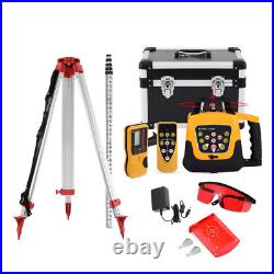 500m Self-leveling Red Laser Level 360 Rotating Rotary with Tripod Staff