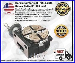 6 (150 mm) Precision HV6-4 Slots Rotary Table with M8 Clamp Kit (USA Fulfilled)