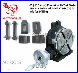 6 150 mm Precision HV6 4 Slots Rotary Table with M8 Clamp Kit for Milling Best