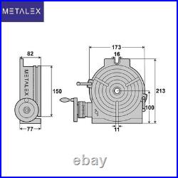 6'' 150mm Rotary Table 3 Slots High Quality Horizontal Vertical Milling Machine