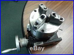 6 HORIZONTAL & VERTICAL ROTARY TABLE w. 6 3-jaw chuck front mount, #TSL6-3-slot