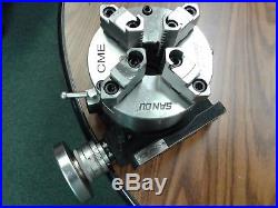 6 HORIZONTAL & VERTICAL ROTARY TABLE w. 6 4-jaw chuck front mount, #TSL6-3-slot