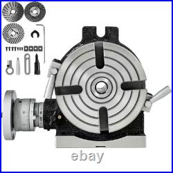 6 In. Rotary Table, Horizontal Vertical Milling, 4-Slot MT-2 with Indexing Plate