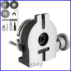 6 Inch Rotary Table Horizontal Vertical Milling 4-Slot MT-2 with Indexing Plate