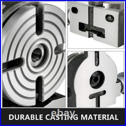 6 Inch Rotary Table Horizontal Vertical Milling 4-Slot MT-2 with Indexing Plate