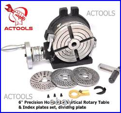 6 Precision Horizontal Vertical Rotary Table And Index plate set dividing hq