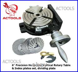 6 Precision Horizontal Vertical Rotary Table And Index plate set dividing plate