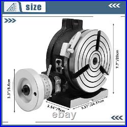 6 in Rotary Table HV6 3-Slot Precision Durable Horizontal with Honeycomb Pane
