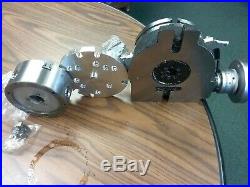 6 precision HORIZONTAL & VERTICAL ROTARY TABLE w 3jaw chuck & index plates-new