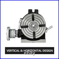 6inch Rotary Table Horizontal Vertical Milling Table, 4-Slot with Indexing Pl