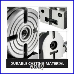 6inch Rotary Table Horizontal Vertical Milling Table, 4-Slot with Indexing Pl