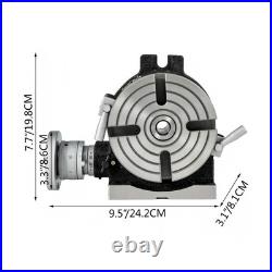 6inch Rotary Table Horizontal Vertical Milling Table, 4-Slot with Indexing Pl