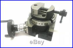 75mm Round Vice Mounted on 100mm Horizontal and Vertical Rotary Table 4 Slots