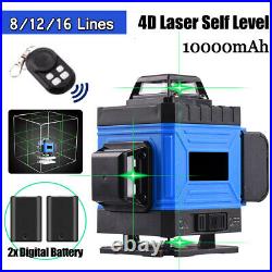 8/12/16 Line 3D Rotary Green Laser Level Self Leveling Horizontal Vertical Cross
