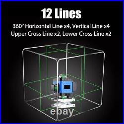 8/12/16 Line 3D Rotary Green Laser Level Self Leveling Horizontal Vertical Cross