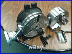 8 HORIZONTAL & VERTICAL ROTARY TABLE 3-slot w. 8 3-jaw chuck, front mounting
