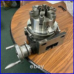 8 HORIZONTAL & VERTICAL ROTARY TABLE w. Adapter & 6 6-jaw chuck, #IN-TSL8-C6