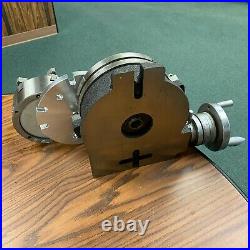 8 HORIZONTAL & VERTICAL ROTARY TABLE w. Adapter & 6 6-jaw chuck, #IN-TSL8-C6