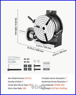 8 Horizontal Vertical Rotary Table Precision Milling Indexing Table Cast Iron