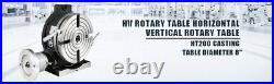 8" Precision Horizontal & Vertical Rotary Table – HT200 Casting For Milling/CNC