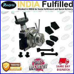 Assorts 4 100mm Rotary Table Horizontal Vertical with 3 Jaw Chuck Clamp Kit