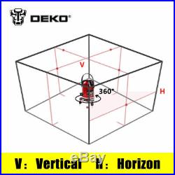 DEKO 5 Lines 6 Points Vertical & Horizontal Rotary Cross Laser Line Leveling