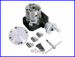 HV4 110 MM Rotary Table+100 mm 3 Jaws chuck+Reversible jaws+Back Plate +T-NUTS