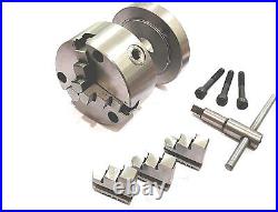 HV4 (110 MM) Rotary Table+100 mm 3 Jaws chuck+Reversible jaws+Back Plate+T-nuts