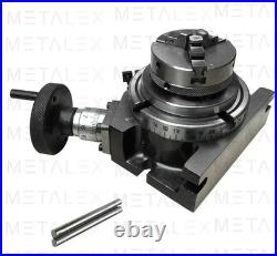 HV4 Rotary Table With 50mm 3 Jaw Self Centering Chuck Lathe Back plate Tee Nut