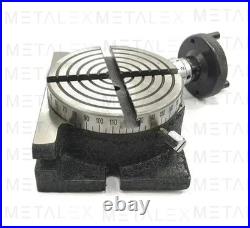HV4 Rotary Table With 50mm 3 Jaw Self Centering Chuck Lathe Back plate Tee Nut