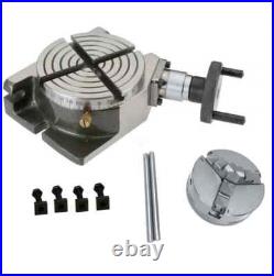 HV4 Rotary Table With 50mm 3 Jaw Self Centering Chuck Lathe Back plate Tee Nut
