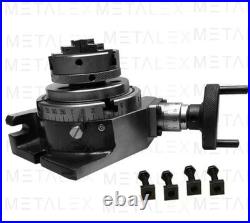 HV4 Rotary Table With 50mm 3 Jaw Self Centering Chuck Lathe Back plate Tee Nut