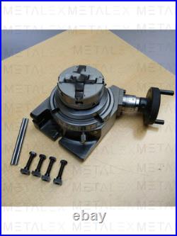 HV4 Rotary Table With 50mm 3 Jaw Self Centering Chuck Lathe Back plate Tee Nut