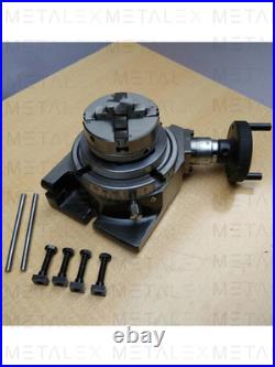 HV4 Rotary Table With 50mm 3 Jaw Self Centering Chuck Lathe Back plate Tee Nut