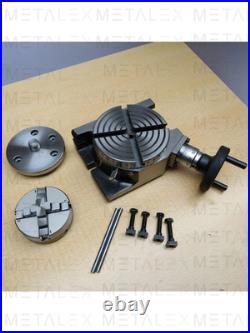 HV4 Rotary Table With 50mm 3 Jaw Self Centering Chuck Lathe Back plate Tee Nut