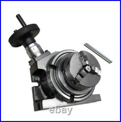 HV4 Rotary Table With 65mm 3 Jaw Self Centering Chuck Lathe Back plate Tee Nut
