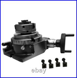HV4 Rotary Table With 65mm 3 Jaw Self Centering Chuck Lathe Back plate Tee Nut