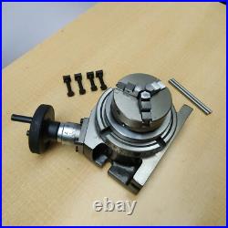 HV4 Rotary Table With 65mm 3 Jaw Self Centering Chuck Lathe Back plate Tee Nut