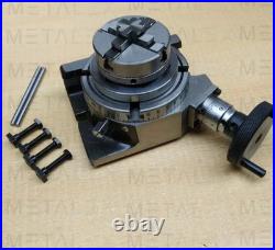 HV4 Rotary Table With 65mm 3 Jaw Self Centering Chuck Lathe Back plate Tee Nut