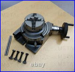 HV4 Rotary Table With 65mm 3 Jaw Self Centering Chuck Lathe Back plate Tee Nut