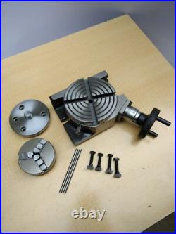 HV4 Rotary Table With 65mm 3 Jaw Self Centering Chuck Lathe Back plate Tee Nut