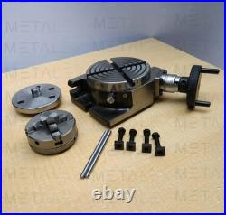 HV4 Rotary Table With 65mm 3 Jaw Self Centering Chuck Lathe Back plate Tee Nut