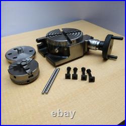 HV4 Rotary Table With 65mm 3 Jaw Self Centering Chuck Lathe Back plate Tee Nut