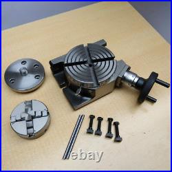 HV4 Rotary Table With 65mm 4 Jaw Self Centering Chuck Lathe Back plate Tee Nut