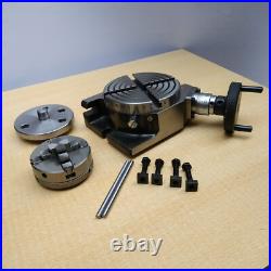 HV4 Rotary Table With 65mm 4 Jaw Self Centering Chuck Lathe Back plate Tee Nut