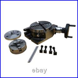 HV4 Rotary Table With 65mm 4 Jaw Self Centering Chuck Lathe Back plate Tee Nut
