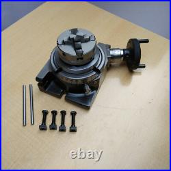 HV4 Rotary Table With 65mm 4 Jaw Self Centering Chuck Lathe Back plate Tee Nut