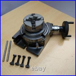 HV4 Rotary Table With 65mm 4 Jaw Self Centering Chuck Lathe Back plate Tee Nut