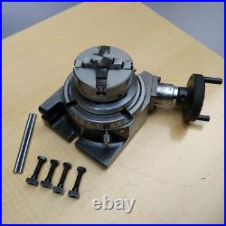 HV4 Rotary Table With 65mm 4 Jaw Self Centering Chuck Lathe Back plate Tee Nut