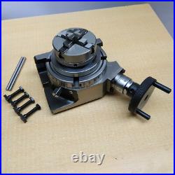 HV4 Rotary Table With 65mm 4 Jaw Self Centering Chuck Lathe Back plate Tee Nut